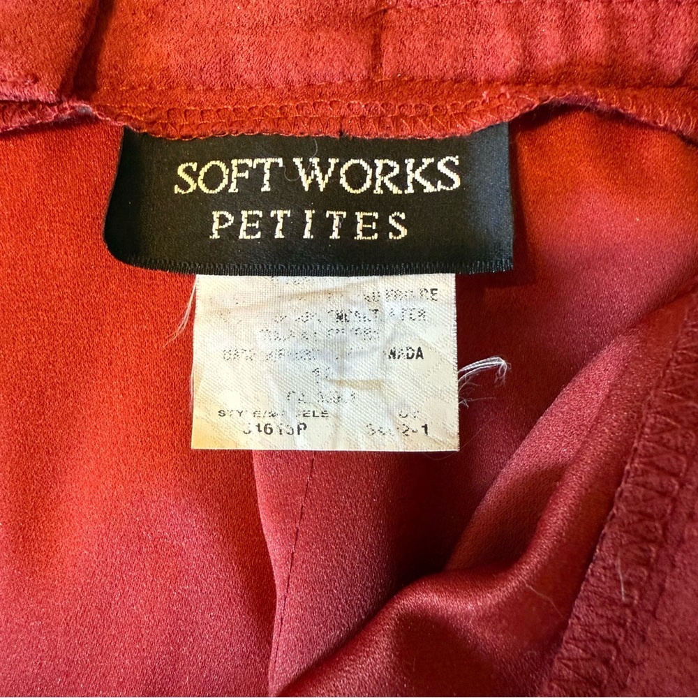 Burgundy Faux Suede Midi Skirt A Line High Waist Women’s Petite 16 Fall - Picture 2 of 10